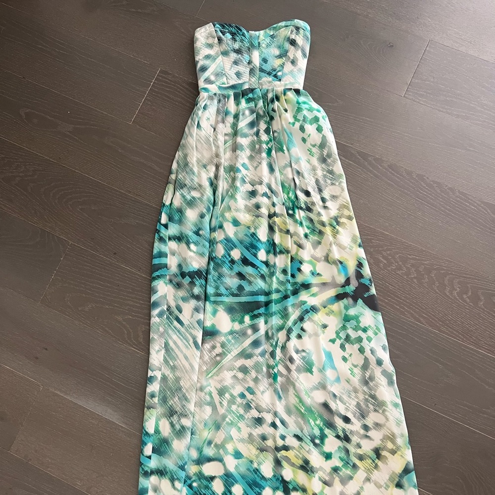 Parker long strapless dress watercolor